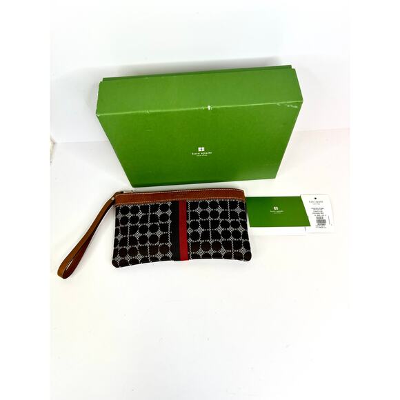 Kate Spade Zippered Wallet Wristlet Clutch Chrissy Classic Noel Chocolate NWT - Picture 9 of 9